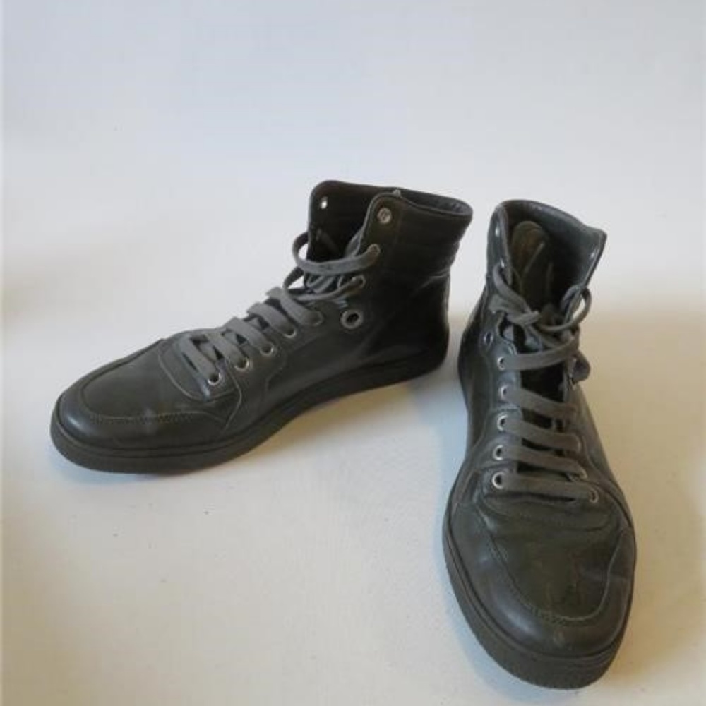 GUCCI LEATHER HIGH TOP SNEAKER 259847 8.5G/US 10*